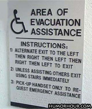 Area of evacuation assistance