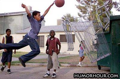 Kid dunking..