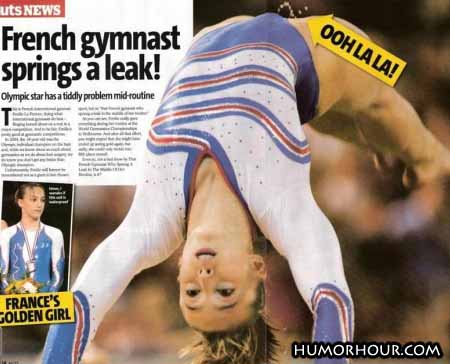 Gymnast Springs A Leak!