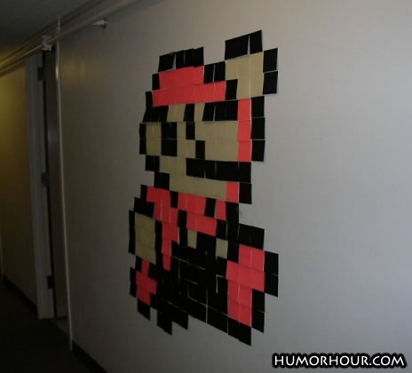 Mario Made From Post-Its