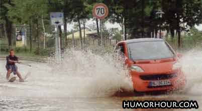 Water Skiing On A Road