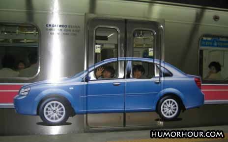 Car on train