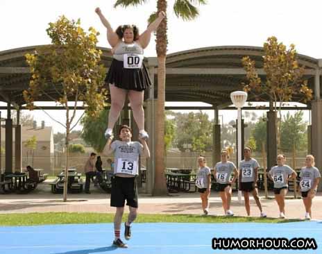 Cheerleaders doing their thing