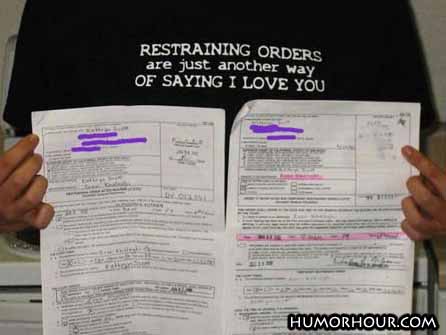 Restraining orders in other words