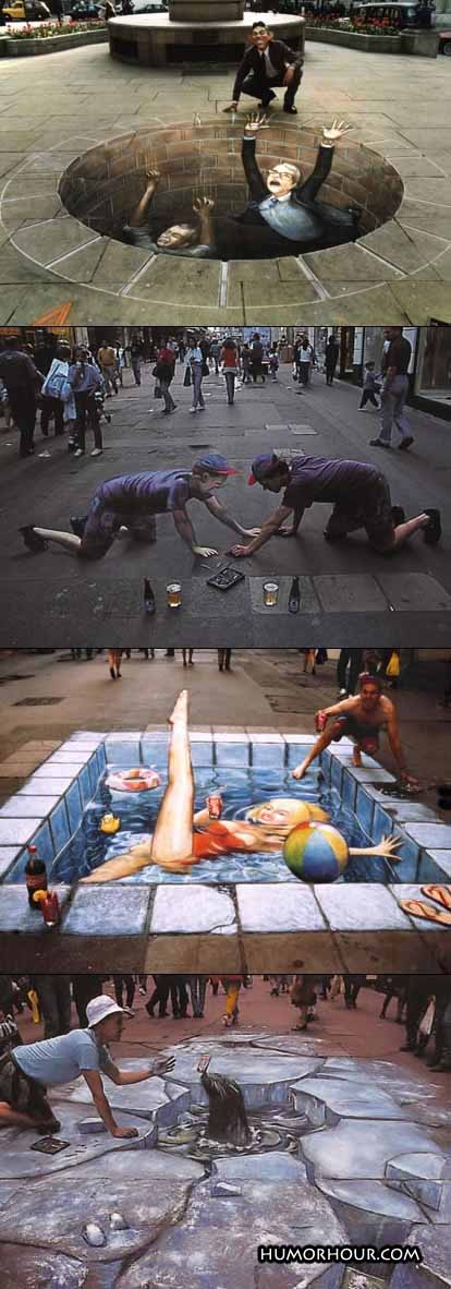 Realistic street paintings