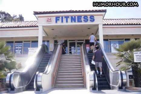 Sporty fitness centre entrance