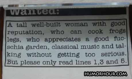 Tall well-built woman wanted